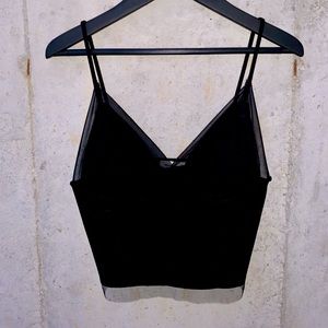 Silence+Noise delicate bustier crop, black, small
